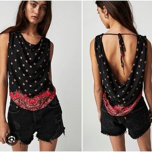 #669 Free People Silas Cowl neck Drapery Top Large